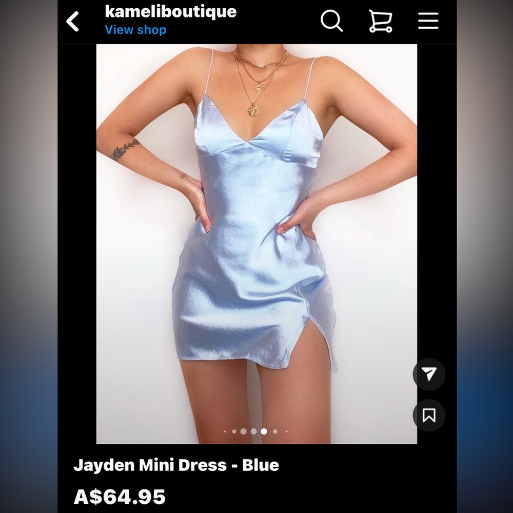 Kameli Boutique// Jayden Mini Dress - Light Blue